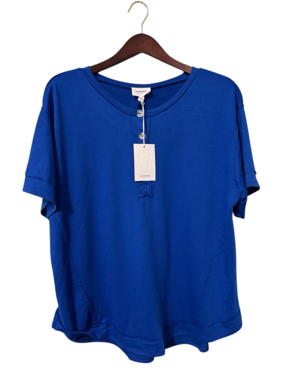 ANDREE BY UNIT Blue Button‑Down Top – New With Tags M/L